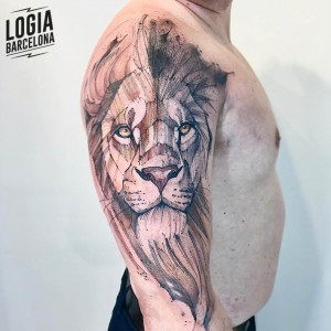 tatuaje_brazo_color_leon_logia_barcelona_lincoln_lima 